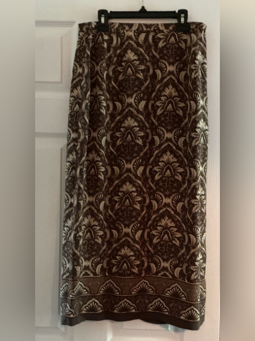 Talbots Brown and Cream Baroque Maxi Skirt